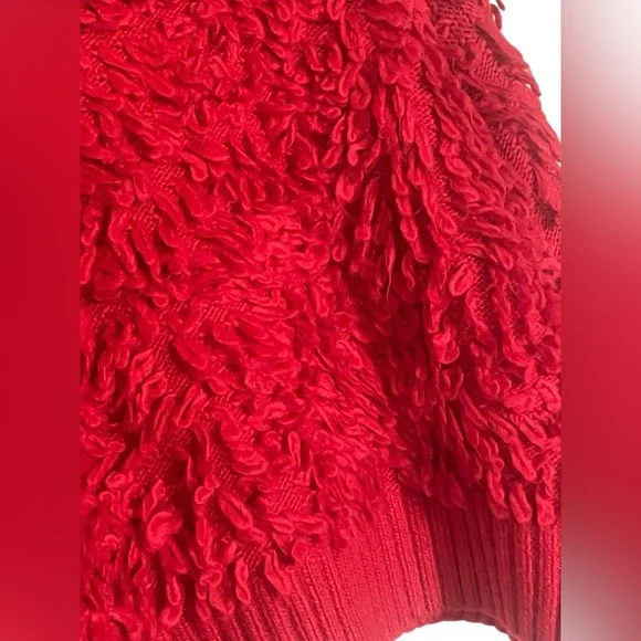 Anthropologie Maeve Callahan Mock Neck Loop Stitch Sweater Medium Red Crewneck M - Picture 3 of 10